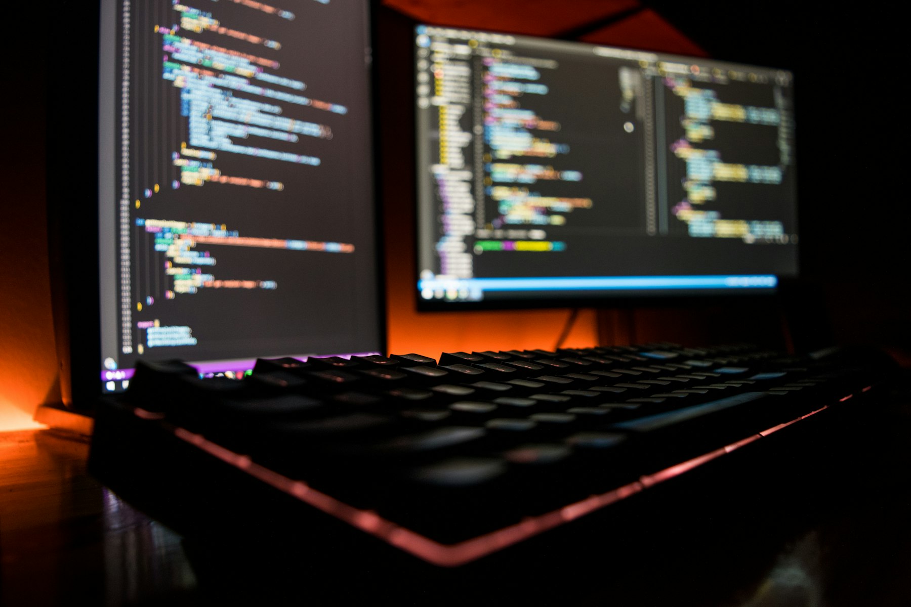 Close up of a keyboard while repairing a hacked website
